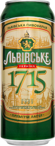 Пиво светлое Львовское 1715 , 0.5 л  ж/б