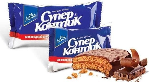 Печенье Супер Контик шоколадный Конти, 100 г