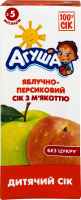 Сок с мякотью Яблоко-Персик Агуша, 0.2 л