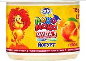 Йогурт 1.5% персик с витаминами Локо Моко, 115 г