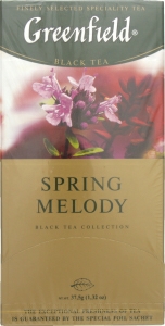 Чай черный пакетированный Greenfield Spring Melody, 1.5 г*25 пак.