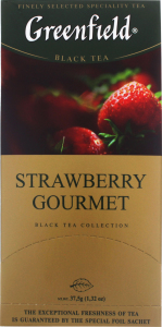 Чай черный пакетированный Greenfield Strawberry Gourmet, 1.5 г*25 пак.