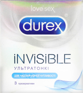 Презервативы Durex Invisible ультратонкие, 3шт