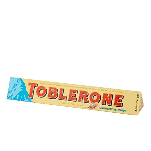 Шоколад молочный с хрустящим миндалём Toblerone, 100 г