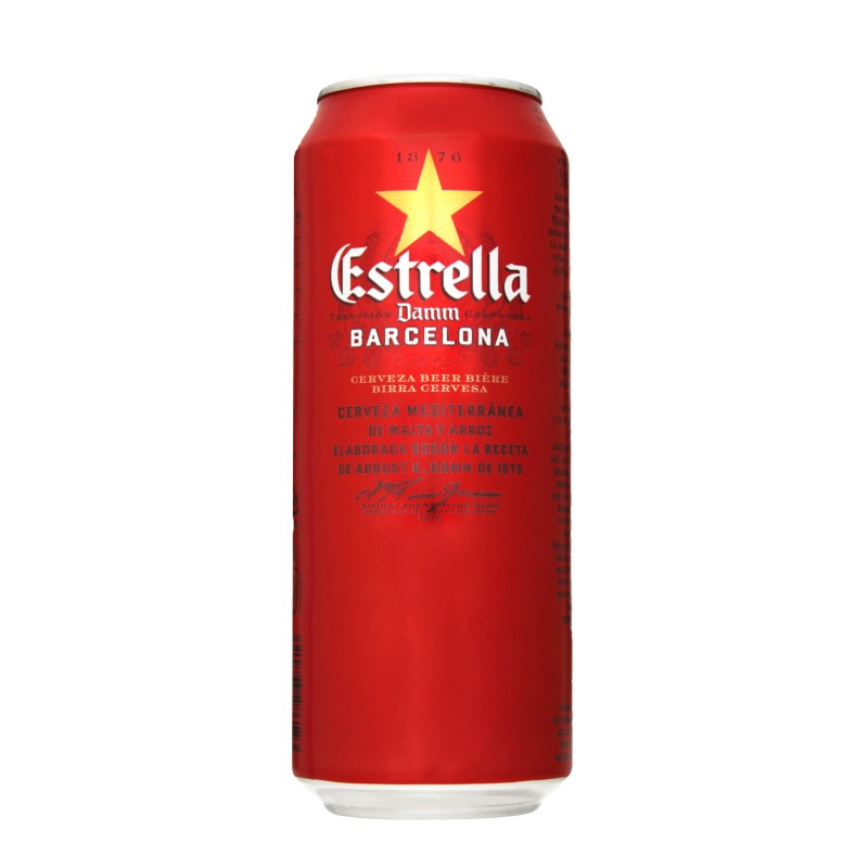 Пиво светлое Estrella Damm Barselona, 0.5л ж/б