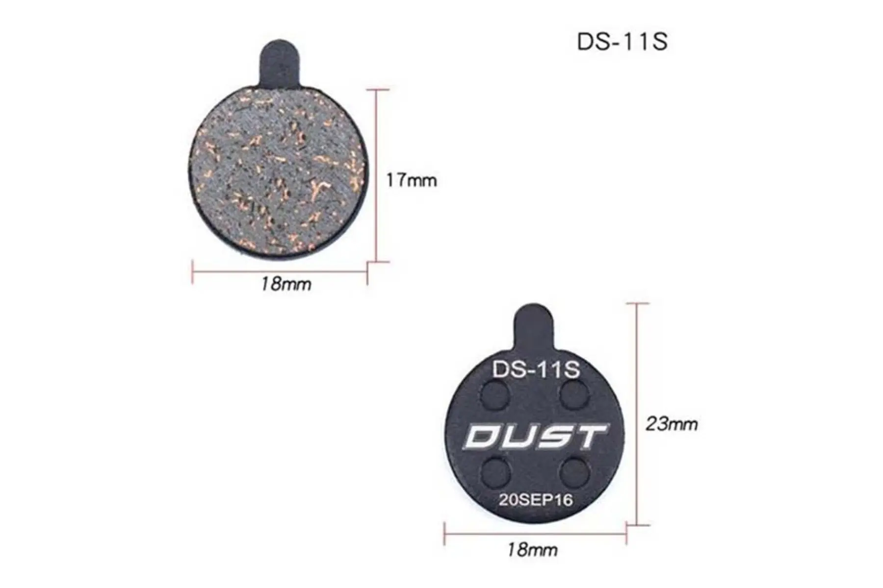 Колодки гальмівні напівметал Dust DS-11s alhonga; zoom db250/350/450/550