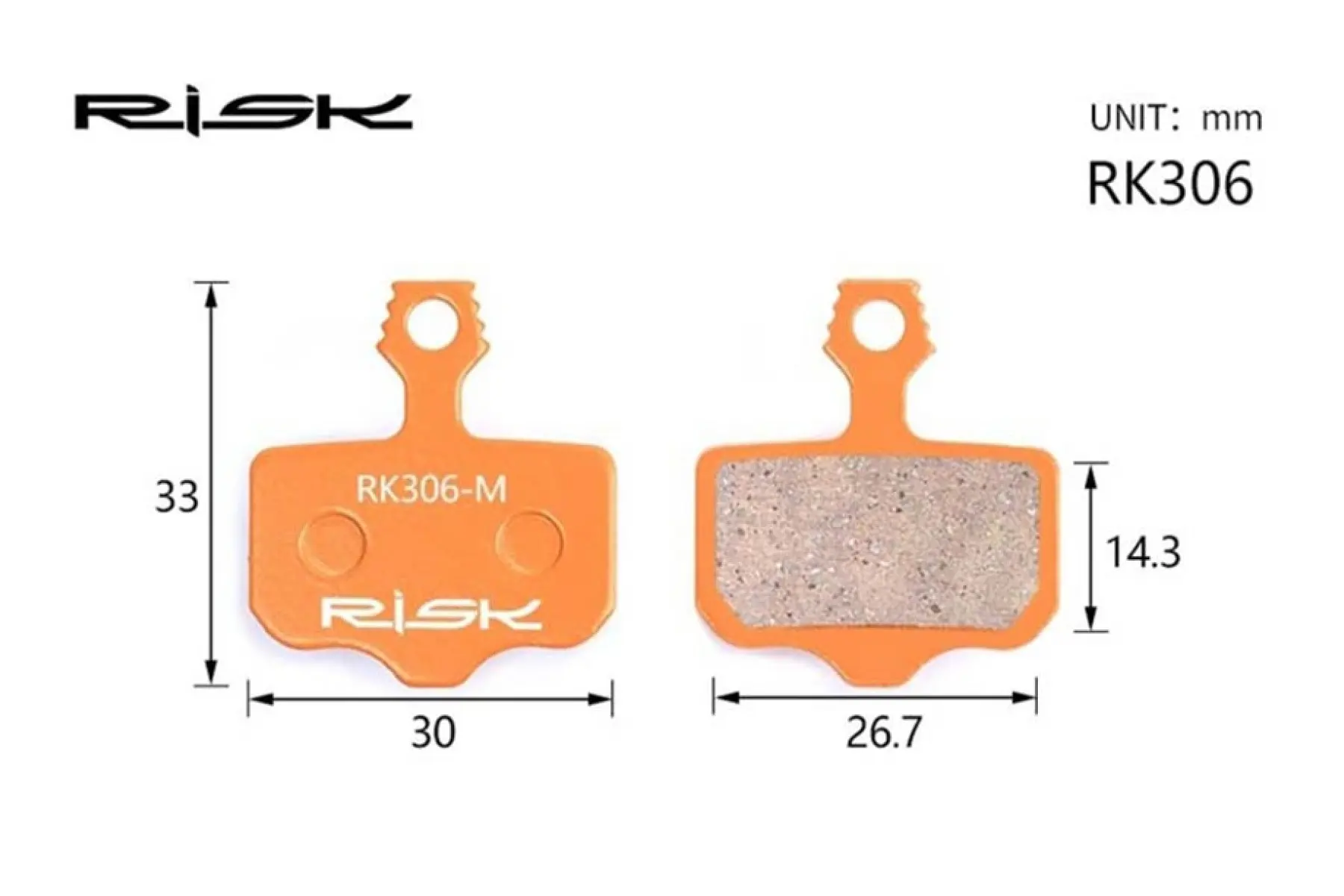 Колодки гальмівні напівметал Risk RK306-s avid elixi/r/cr mag /e1/e3/e5/e7/e9/xo/xx