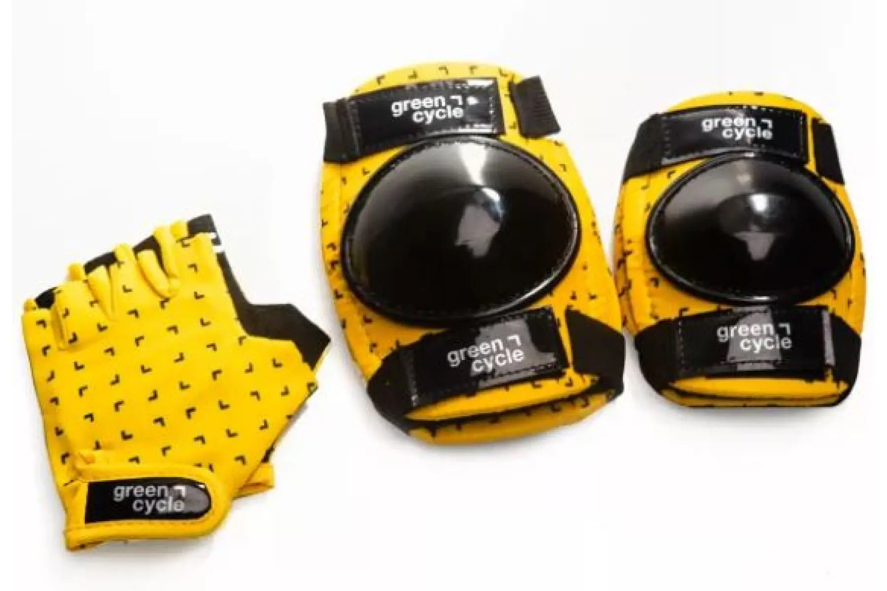 Захист для дітей Green Cycle FLASH наколінники; налокотники; рукавички; жовто-чорний
